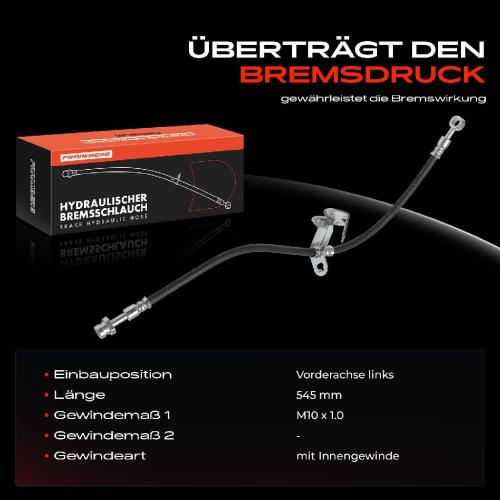 1x Bremsschlauch Bremsschläuche Vorderachse Links für Hyundai Santa Fé CM DM DMA Bild 1x Bremsschlauch Bremsschläuche Vorderachse Links für Hyundai Santa Fé CM DM DMA