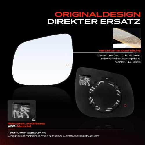 1x Spiegelglas Außenspiegel links für KIA Picanto TA 1.0L 2011-2017 Bild 1x Spiegelglas Außenspiegel links für KIA Picanto TA 1.0L 2011-2017