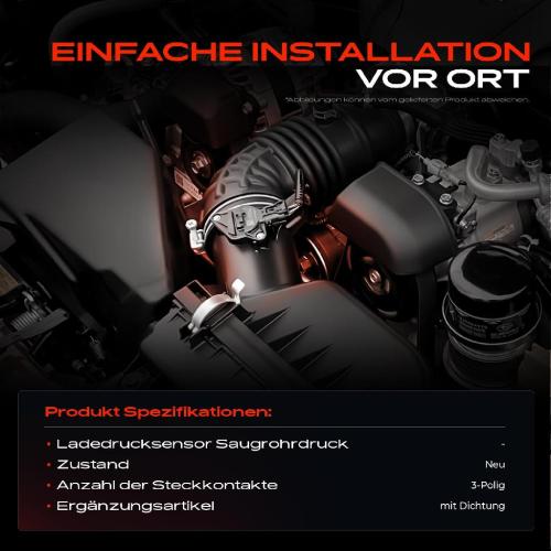 1x Ladedrucksensor Saugrohrdruck für Mercedes-Benz W204 W212 S212 B906 W447 1.8L 2.1L Bild 1x Ladedrucksensor Saugrohrdruck für Mercedes-Benz W204 W212 S212 B906 W447 1.8L 2.1L