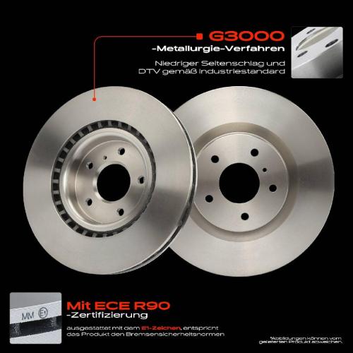 2x Bremsscheiben Vorderachse für Nissan 350 Z Coupe Roadster Z33 350 3.5L 2002-2009 Bild 2x Bremsscheiben Vorderachse für Nissan 350 Z Coupe Roadster Z33 350 3.5L 2002-2009