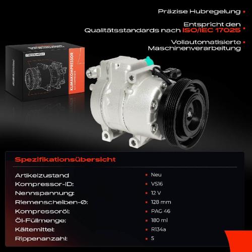 Frankberg 1x Klimakompressor für Hyundai i30 FD Accent MC KIA Cee'D ED 1.5L 1.6L 2005-2012 Bild Frankberg 1x Klimakompressor für Hyundai i30 FD Accent MC KIA Cee'D ED 1.5L 1.6L 2005-2012