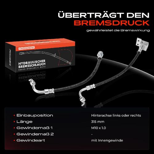 Frankberg 2x Bremsschlauch Bremsschläuche Hinterachse Links oder Rechts für Mazda MX-5 NA NB 1.6L 1.8L Bild Frankberg 2x Bremsschlauch Bremsschläuche Hinterachse Links oder Rechts für Mazda MX-5 NA NB 1.6L 1.8L