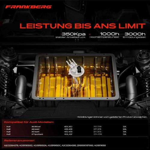 Frankberg 1x Kraftstoffpumpe für Audi A6 Allroad 4GH 4GJ A6 Avant 4G5 4GD A7 Sportback 4GA 4GF 3.0L 2.0L 2011-2018 Bild Frankberg 1x Kraftstoffpumpe für Audi A6 Allroad 4GH 4GJ A6 Avant 4G5 4GD A7 Sportback 4GA 4GF 3.0L 2.0L 2011-2018