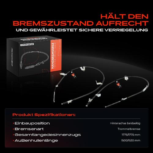 2x Seilzug Feststellbremse Hinterachse beidseitig für Nissan NV200/Evalia Bus Kasten 1.5L 1.6L Bild 2x Seilzug Feststellbremse Hinterachse beidseitig für Nissan NV200/Evalia Bus Kasten 1.5L 1.6L