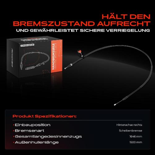 1x Seilzug Feststellbremse Hinterachse rechts für Opel Vivaro B X82 Fiat Talento Renault Bild 1x Seilzug Feststellbremse Hinterachse rechts für Opel Vivaro B X82 Fiat Talento Renault