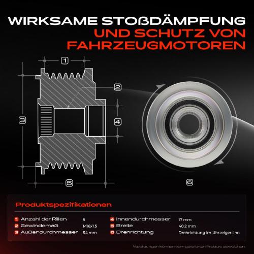 1x Generatorfreilauf Lichtmaschine für Opel Astra H Corsa D Meriva Vectra Zafira Bild 1x Generatorfreilauf Lichtmaschine für Opel Astra H Corsa D Meriva Vectra Zafira