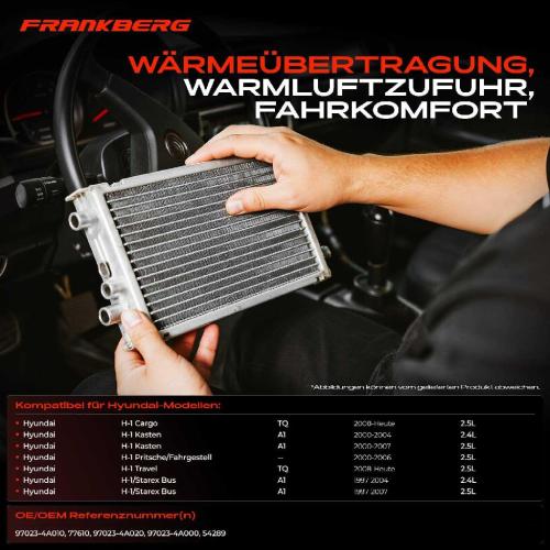 1x Wärmetauscher Innenraumheizung für Hyundai H-1 TQ H-1/Starex A1 Bild 1x Wärmetauscher Innenraumheizung für Hyundai H-1 TQ H-1/Starex A1