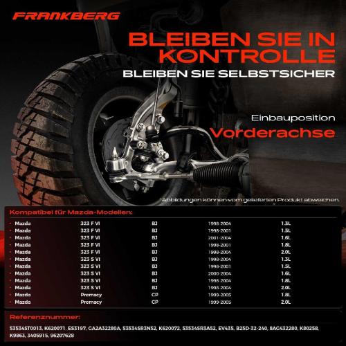 1x Querlenker Satz Vorderachse für Mazda 323 F VI BJ 323 S VI Premacy CP 1.3L 1.5L 1.6L 1.8L 2.0L 1998-2005 Bild 1x Querlenker Satz Vorderachse für Mazda 323 F VI BJ 323 S VI Premacy CP 1.3L 1.5L 1.6L 1.8L 2.0L 1998-2005