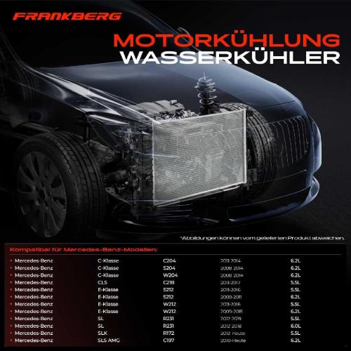 Frankberg 1x Kühler Wasserkühler Motorkühler für Mercedes-Benz W204 C204 S204 C218 X218 W212 Bild Frankberg 1x Kühler Wasserkühler Motorkühler für Mercedes-Benz W204 C204 S204 C218 X218 W212