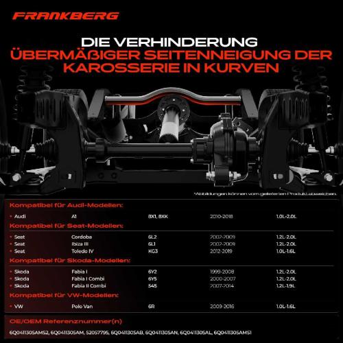 1x Stabilisator Vorne für VW Polo 9N Audi A1 8X Seat Ibiza 3 4 Skoda Fabia 1 2 Bild 1x Stabilisator Vorne für VW Polo 9N Audi A1 8X Seat Ibiza 3 4 Skoda Fabia 1 2