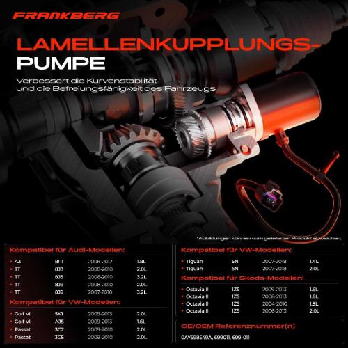 Frankberg 1x Lamellenkupplungspumpe für VW Golf VI Variant Audi Skoda Bild Frankberg 1x Lamellenkupplungspumpe für VW Golf VI Variant Audi Skoda