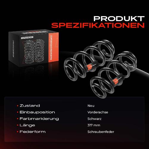 2x Fahrwerksfeder Vorderachse für Seat Exeo 3R2 Exeo ST 3R5 2.0L 2008-2013 Bild 2x Fahrwerksfeder Vorderachse für Seat Exeo 3R2 Exeo ST 3R5 2.0L 2008-2013
