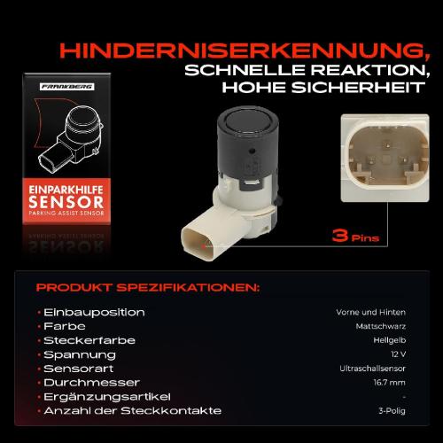 1x Parksensor PDC Sensor Vorne und Hinten für Renault Clio Megane Scénic Twingo Fiat Bild 1x Parksensor PDC Sensor Vorne und Hinten für Renault Clio Megane Scénic Twingo Fiat