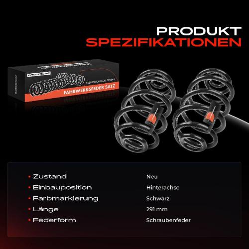 2x Fahrwerksfeder Hinterachse für VW Passat Variant 3B5 3B6 1997-2005 Bild 2x Fahrwerksfeder Hinterachse für VW Passat Variant 3B5 3B6 1997-2005
