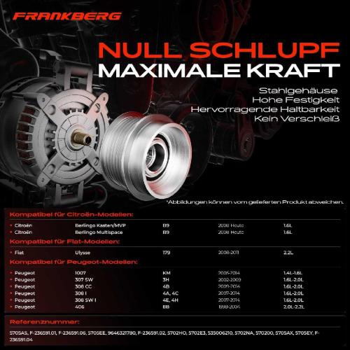 1x Generatorfreilauf Lichtmaschine für Citroën Berlingo C3 C4 Jumpy Peugeot 307 Bild 1x Generatorfreilauf Lichtmaschine für Citroën Berlingo C3 C4 Jumpy Peugeot 307