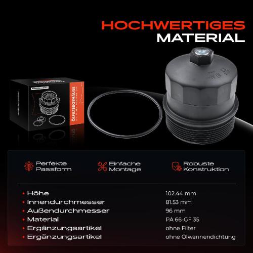 1x Ölfiltergehäuse Deckel für BMW E60 E61 E63 E64 E65 E66 X5 E53 E70 Bild 1x Ölfiltergehäuse Deckel für BMW E60 E61 E63 E64 E65 E66 X5 E53 E70