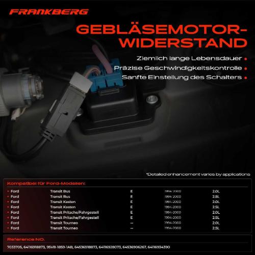 1x Widerstand Vorwiderstand Gebläsemotor für Ford Transit Pritsche/Fahrgestell Bus Kasten Bild 1x Widerstand Vorwiderstand Gebläsemotor für Ford Transit Pritsche/Fahrgestell Bus Kasten