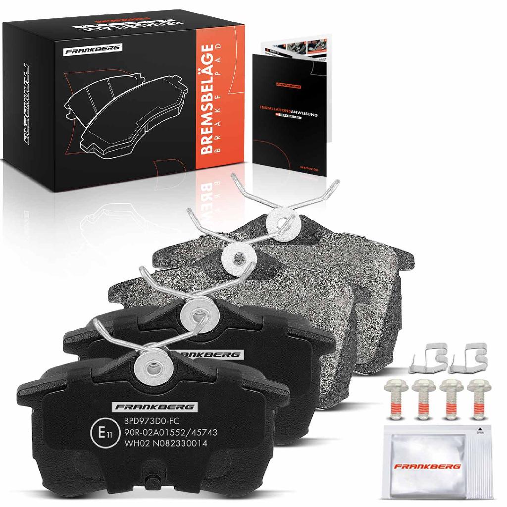 Frankberg 4x Bremsbeläge Hinterachse für Honda Accord VI Hatchback VII Tourer CF CG CH CK CL 1998-2008