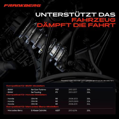 Frankberg 2x Fahrwerksfeder Hinterachse für Mercedes-Benz A207 BMW F07 F11 Honda CR-V III RE 2006-2017 Bild Frankberg 2x Fahrwerksfeder Hinterachse für Mercedes-Benz A207 BMW F07 F11 Honda CR-V III RE 2006-2017