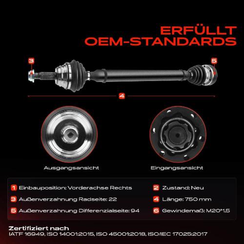 Frankberg 1x Antriebswelle Vorderachse Rechts für VW Golf II Polo Lupo Seat Arosa Bild Frankberg 1x Antriebswelle Vorderachse Rechts für VW Golf II Polo Lupo Seat Arosa