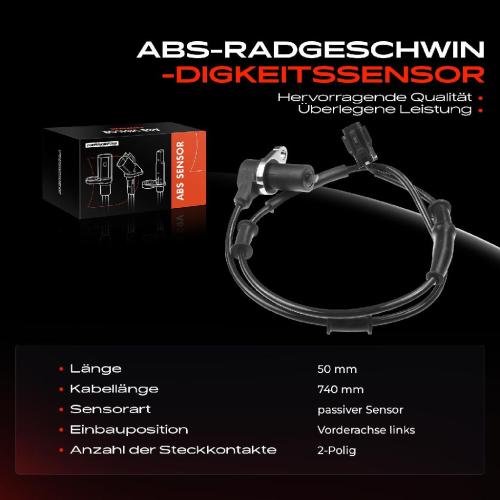 Frankberg 1x ABS Sensor Vorderachse links für Hyundai Accent I X-3 Accent Stufenheck 1.3L 1.5L 1994-2000 Bild Frankberg 1x ABS Sensor Vorderachse links für Hyundai Accent I X-3 Accent Stufenheck 1.3L 1.5L 1994-2000