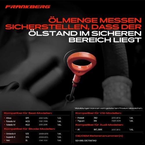 1x Ölmessstab Ölpeilstab Ölstab für Audi A1 A3 8P Seat Altea Toledo Skoda 2006-2019 Bild 1x Ölmessstab Ölpeilstab Ölstab für Audi A1 A3 8P Seat Altea Toledo Skoda 2006-2019