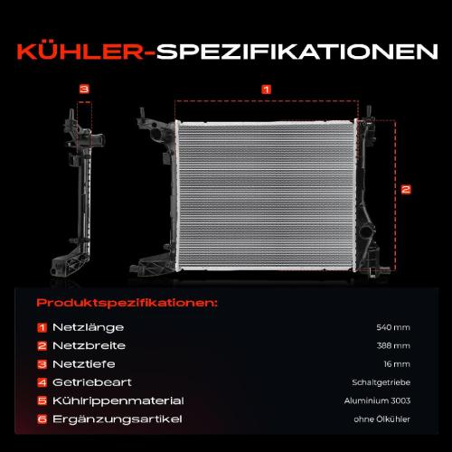 Frankberg 1x Kühler Wasserkühler Motorkühler für Fiat Tipo 356 1.4L 2015-2020 606277 Bild Frankberg 1x Kühler Wasserkühler Motorkühler für Fiat Tipo 356 1.4L 2015-2020 606277