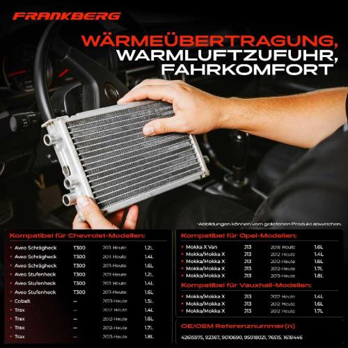 1x Wärmetauscher Innenraumheizung für Chevrolet Aveo T300 Trax Opel Mokka/Mokka X Bild 1x Wärmetauscher Innenraumheizung für Chevrolet Aveo T300 Trax Opel Mokka/Mokka X