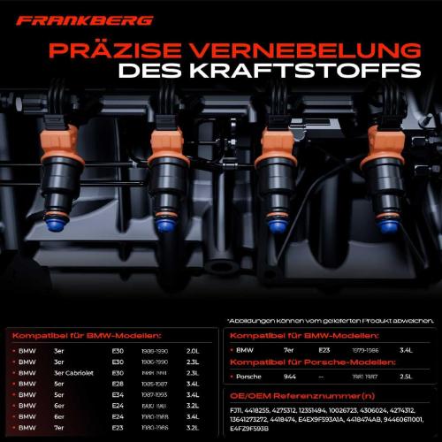 6x Einspritzventil Einspritzdüse für BMW 3er E30 E23 E24 E28 E34 Porsche 2.0L-3.5L Bild 6x Einspritzventil Einspritzdüse für BMW 3er E30 E23 E24 E28 E34 Porsche 2.0L-3.5L
