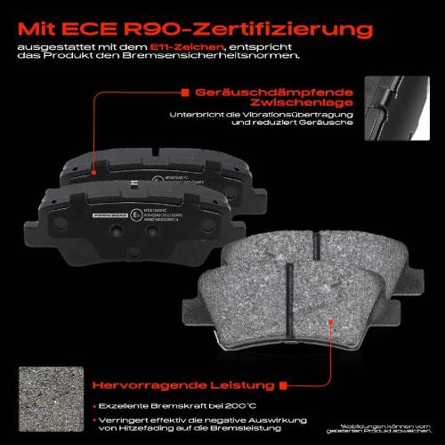 4x Bremsbeläge Hinterachse für KIA Cadenza I Carens Van Cee'D Combi Sportswagon Optima Pro Rio III Soul II Bild 4x Bremsbeläge Hinterachse für KIA Cadenza I Carens Van Cee'D Combi Sportswagon Optima Pro Rio III Soul II