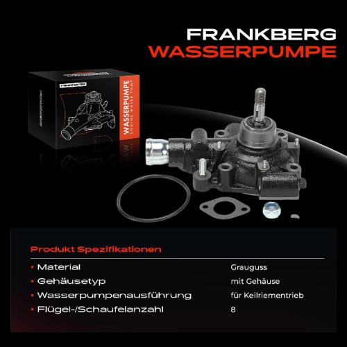Frankberg 1x Wasserpumpe Kühlwasserpumpe für Iveco Daily II Bus Kasten Pritsche/Fahrgestell Bild Frankberg 1x Wasserpumpe Kühlwasserpumpe für Iveco Daily II Bus Kasten Pritsche/Fahrgestell