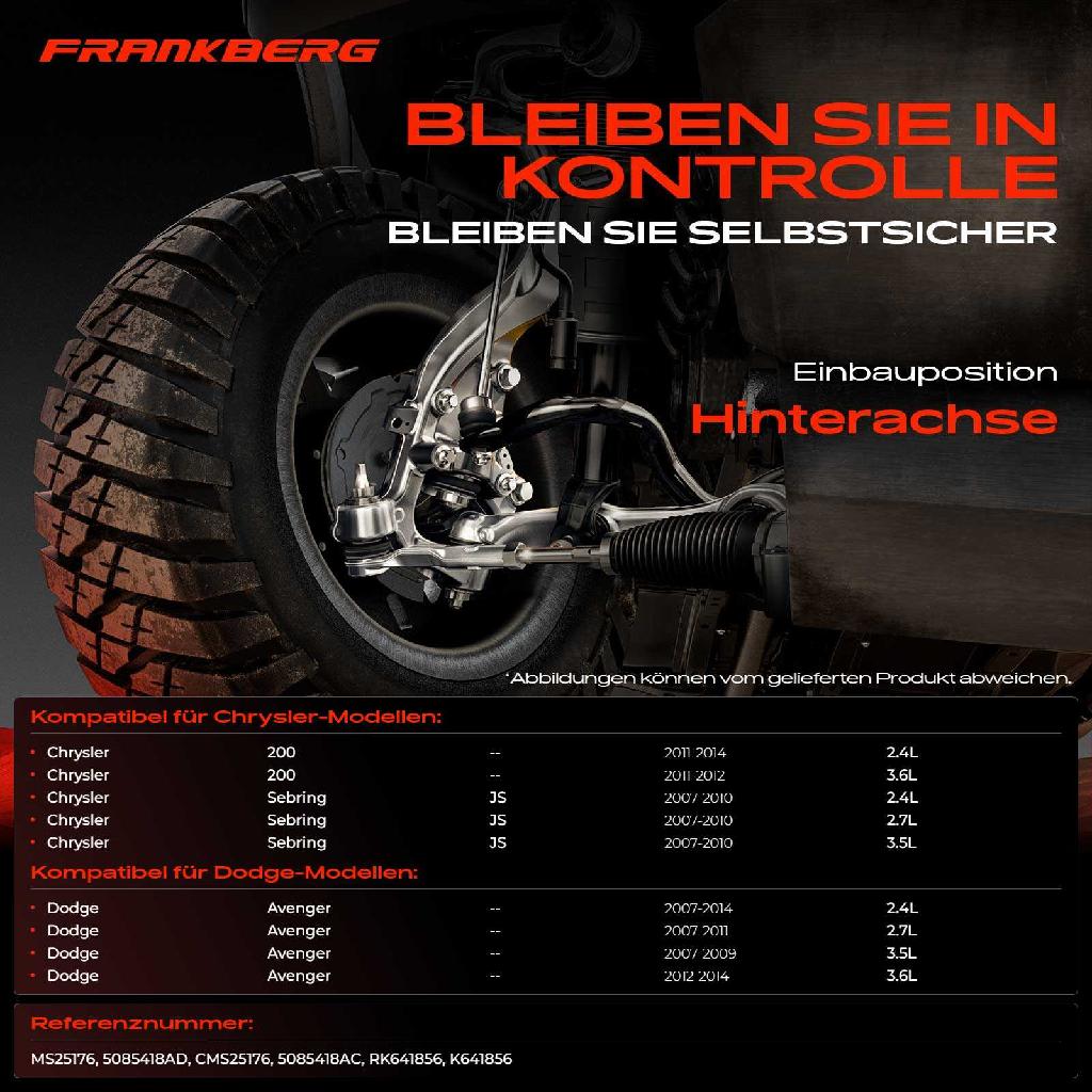 2x Querlenker Hinterachse für Chrysler 200 Cabriolet Sebring Dodge Avenger 2.4L 3.6L 2.7L 3.5L 2007-2014