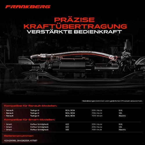 2x Seilzug Feststellbremse Hinterachse beidseitig für Renault Twingo Smart Forfour Bild 2x Seilzug Feststellbremse Hinterachse beidseitig für Renault Twingo Smart Forfour