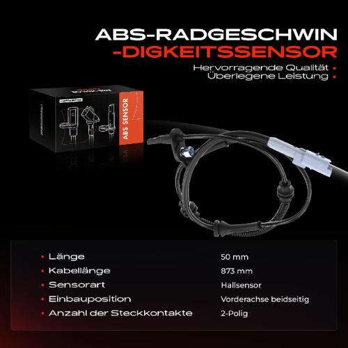 Frankberg 1x ABS Sensor Vorderachse beidseitig f r Citro n C4 Grand Picasso II Spacetourer Peugeot 308 SW Bj ab 2013 Bild Frankberg 1x ABS Sensor Vorderachse beidseitig f r Citro n C4 Grand Picasso II Spacetourer Peugeot 308 SW Bj ab 2013