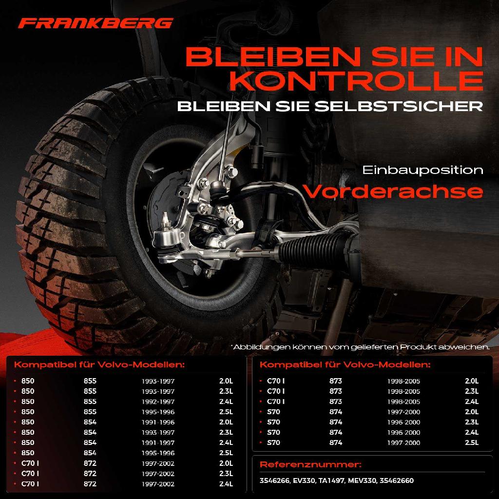 2x Spurstange Vorderachse für Volvo 850 Kombi C70 I Cabriolet Coupe S70 V70 XC70 Cross Country