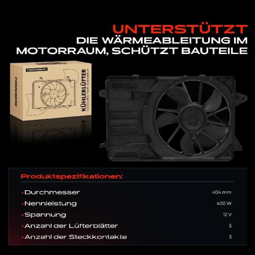 Frankberg 1x Motorkühller Einfachlüfter mit Kühlerlüfterrahmen Opel Insignia B Country Tourer Z18 1.5L 2.0L Bild Frankberg 1x Motorkühller Einfachlüfter mit Kühlerlüfterrahmen Opel Insignia B Country Tourer Z18 1.5L 2.0L