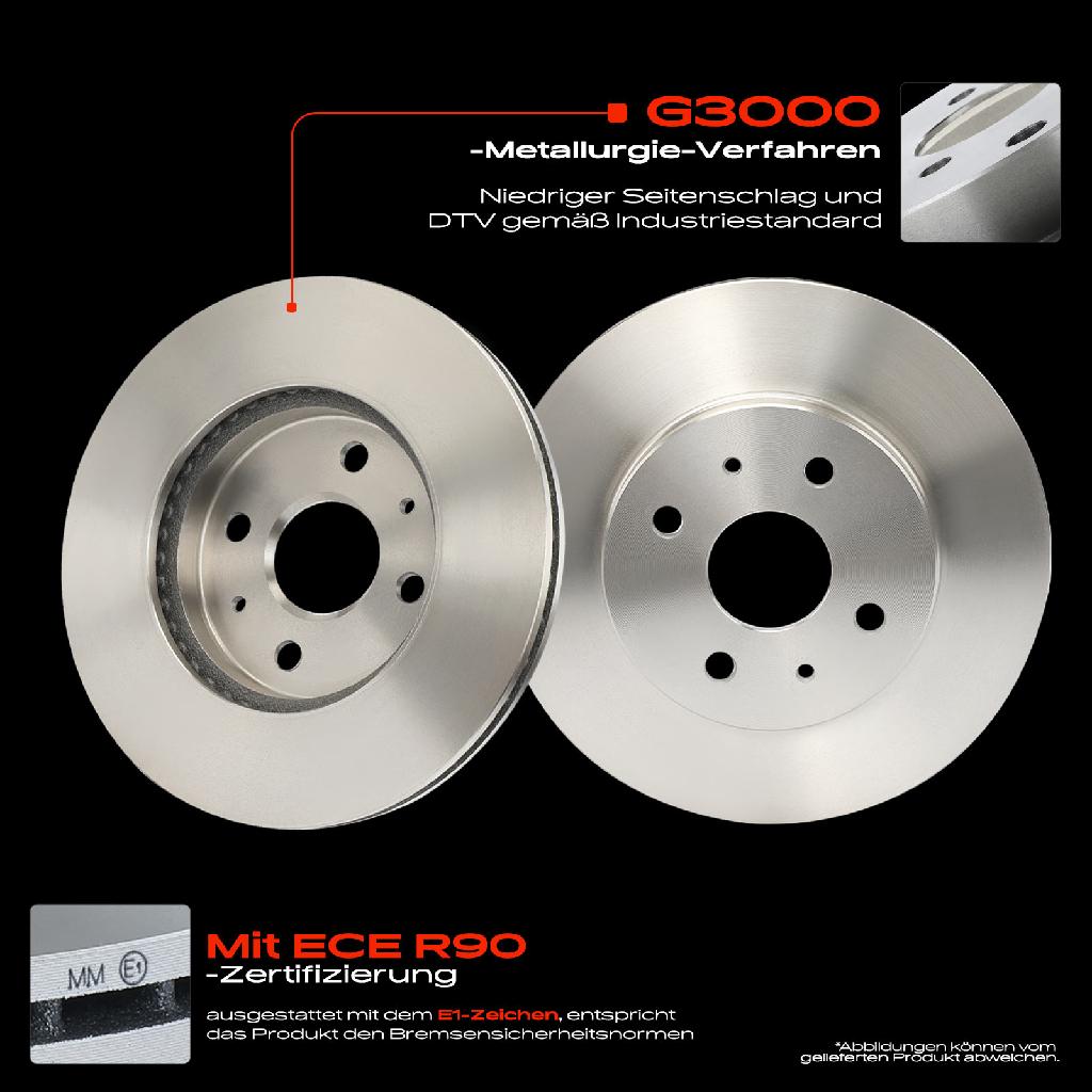 2x Bremsscheiben Vorderachse für Daihatsu Materia M4 Sirion M3 Subaru Justy IV Bj ab 2006