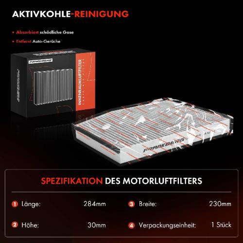 1x Innenraumfilter Aktivkohle für Ford Tourneo Custom F3 FY FZ V363 FED Bild 1x Innenraumfilter Aktivkohle für Ford Tourneo Custom F3 FY FZ V363 FED