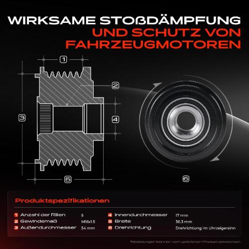 1x Generatorfreilauf Lichtmaschine für Opel Astra K Insignia B 1.4L 1.5L Bild 1x Generatorfreilauf Lichtmaschine für Opel Astra K Insignia B 1.4L 1.5L