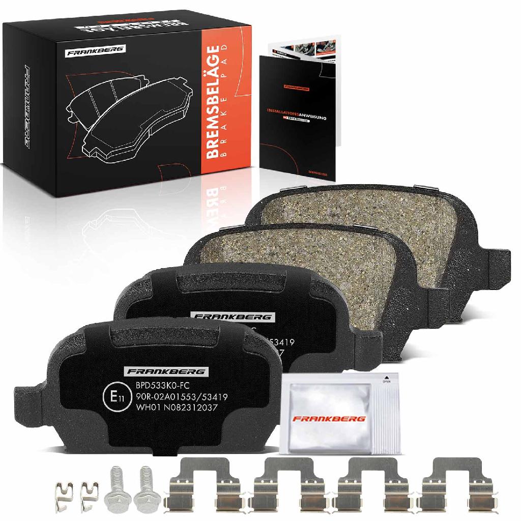 4x Bremsbeläge Hinterachse für Opel Corsa C Kasten/Schrägheck Tigra Twintop 2000-2009
