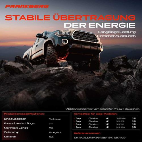 1x Kardanwelle Gelenkwelle Vorderachse für Jeep Cherokee KK 3.7L 2008-2013 Bild 1x Kardanwelle Gelenkwelle Vorderachse für Jeep Cherokee KK 3.7L 2008-2013