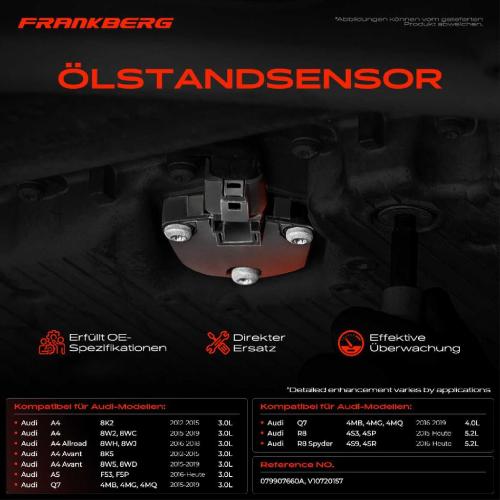 Frankberg 1x Ölstandsensor für Audi A4 8W A5 F53 F5P A6 4A2 C8 A8 4H Q5 Q7 R8 Bild Frankberg 1x Ölstandsensor für Audi A4 8W A5 F53 F5P A6 4A2 C8 A8 4H Q5 Q7 R8