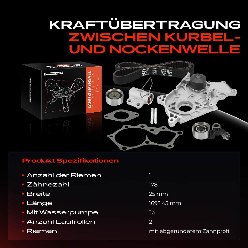 1x Zahnriemensatz Zahnriemen Wasserpumpe für Toyota Avensis Corolla Compact Previa