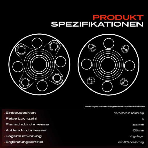 1x Radnabe Radlagersatz Vorderachse beidseitig für Volvo S60 II S80 V60 I V70 III XC60 XC70 Bild 1x Radnabe Radlagersatz Vorderachse beidseitig für Volvo S60 II S80 V60 I V70 III XC60 XC70