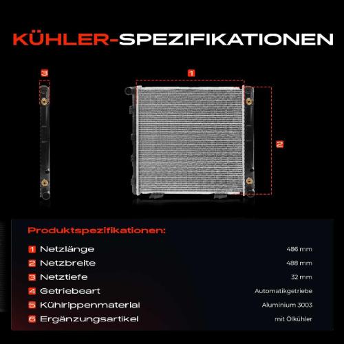 1x Kühler Wasserkühler Motorkühler für Mercedes-Benz C124 W124 A124 S124 Bild 1x Kühler Wasserkühler Motorkühler für Mercedes-Benz C124 W124 A124 S124