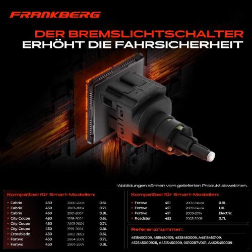 1x Bremslichtschalter für Smart Fortwo Cabrio City-Coupe Roadster 0.8L 1.0L Bild 1x Bremslichtschalter für Smart Fortwo Cabrio City-Coupe Roadster 0.8L 1.0L