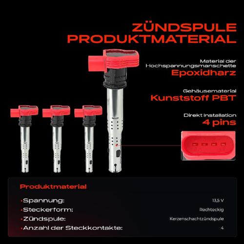 Frankberg 4x Z ndspule+4x Z ndkerze f r VW Touareg Audi A4 Avant Cabriolet A5 Sportback A6 Allroad A7 A8 Q5 Q7 Bild Frankberg 4x Z ndspule+4x Z ndkerze f r VW Touareg Audi A4 Avant Cabriolet A5 Sportback A6 Allroad A7 A8 Q5 Q7