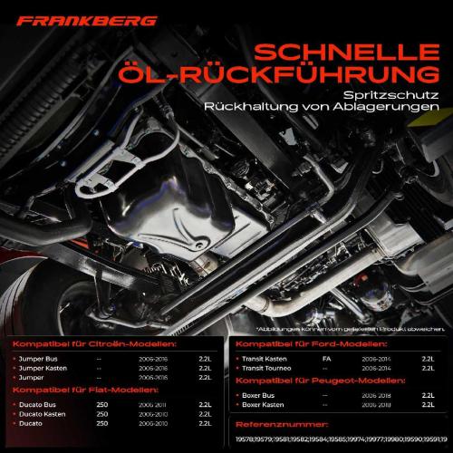 Frankberg 1x Ölwanne Motorölwanne für Ford Transit Fiat Ducato Citroën Jumper Peugeot Boxer 2.2L Bild Frankberg 1x Ölwanne Motorölwanne für Ford Transit Fiat Ducato Citroën Jumper Peugeot Boxer 2.2L