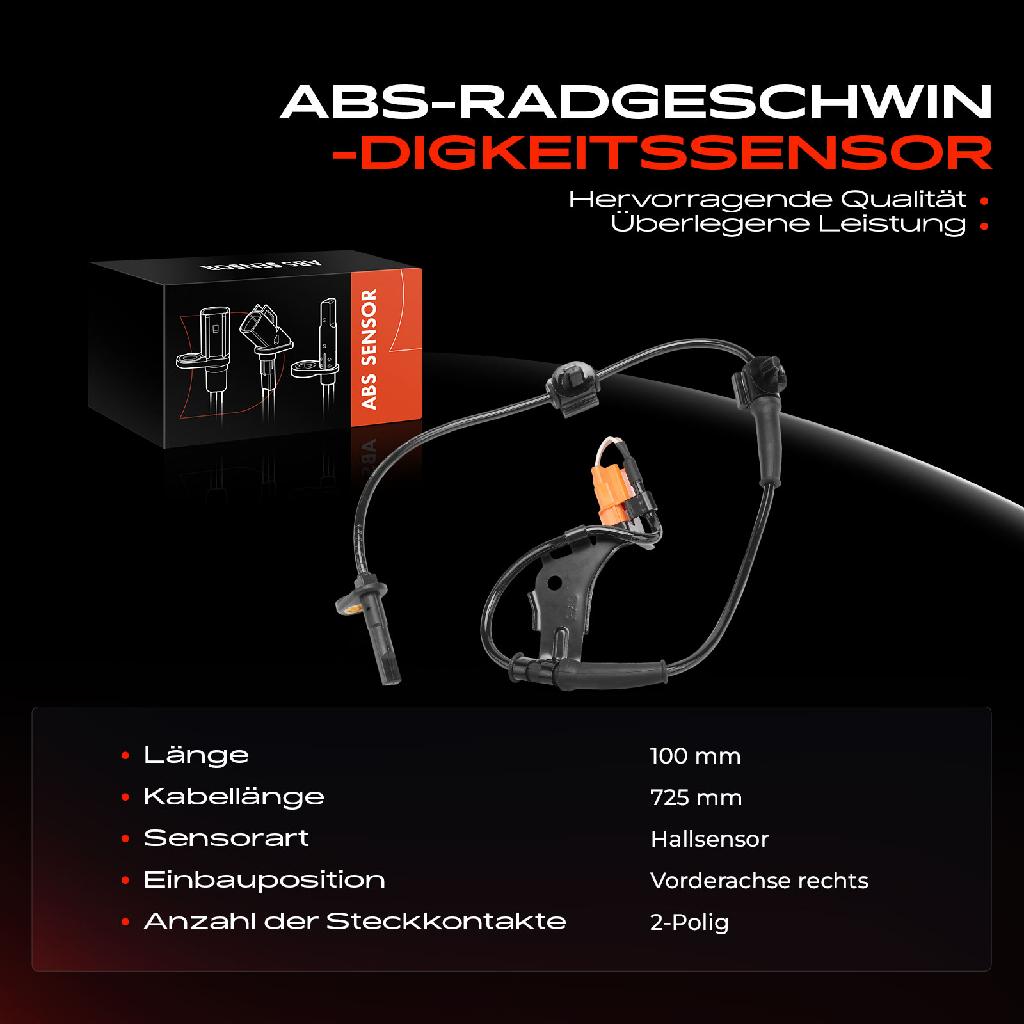 1x ABS Sensor Vorderachse rechts für Honda CR-V II RD 2.0L 2.2L 2001-2007