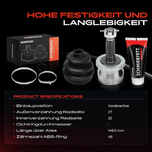 1x Antriebswelle Gelenksatz Vorderachse für Jeep Grand Cherokee II WG WJ 1999-2005 Bild 1x Antriebswelle Gelenksatz Vorderachse für Jeep Grand Cherokee II WG WJ 1999-2005